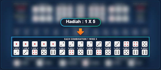 Panel Betting Untuk Pilihan 2 Dadu (kombinasi)